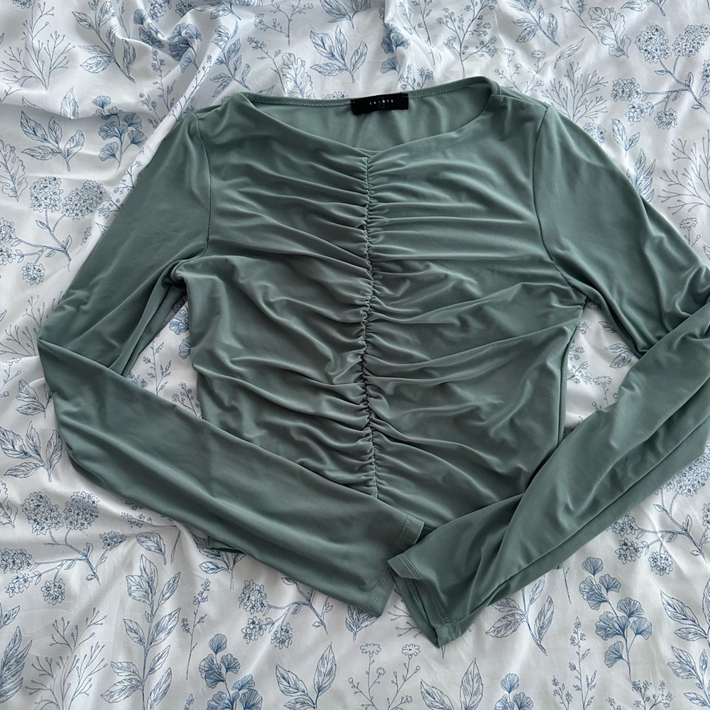 Green/turquoise ruched long sleeve